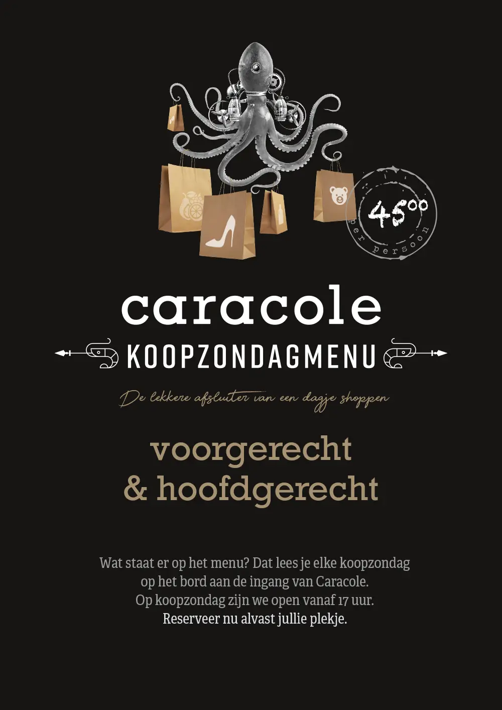 Koopzondagmenu Restaurant Caracole